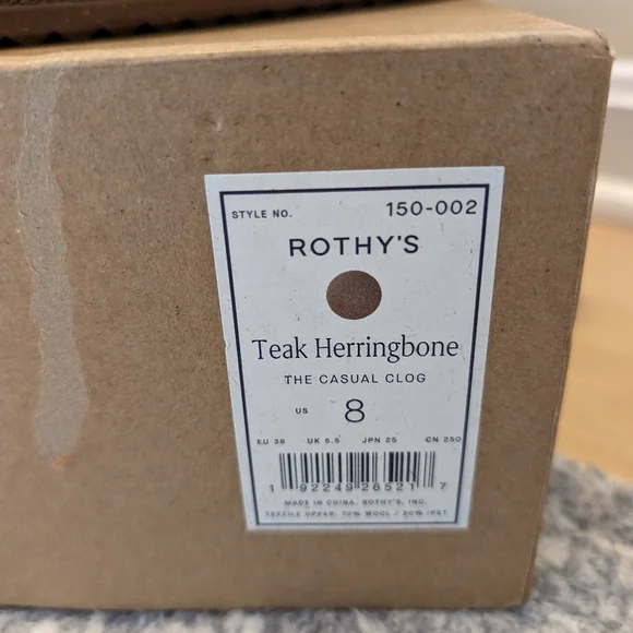 Rothy's The Casual Clog Teak Herringbone Size 8 - Picture 2 of 8